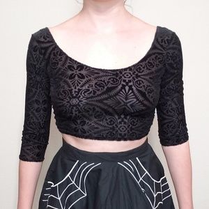 Blackmilk burned velvet crop top